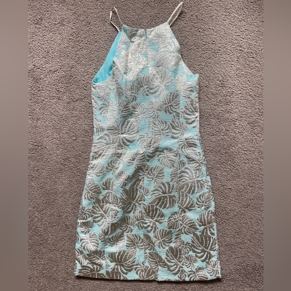Lilly Pulitzer Aqua and Silver Backless Dress - Picture 2 of 3